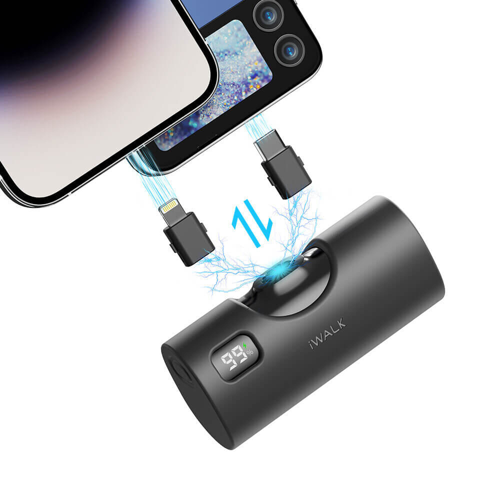 แบตเตอร์รี่สำรอง IWALK LINKPODX 5000 MAH สี BLACK เปลี่ยนหัวชาร์จได้ทั้ง LIGHTNING และ TYPEC_0